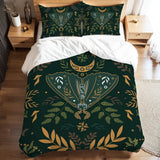 Nordic Folkloric Retro Pattern Duvet Cover Set: Scandi Vintage Bedding