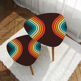 Triangle 60s Retro Tripod Nesting Table Set, Rainbow Black