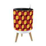 70s Scandi Style Plant Pot, Wooden Legs, Geometric Pattern