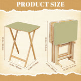 Sage Green retro TV tray set of 4, size guide with table and rack dimensions