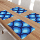 Midcentury Inspired Placemats – 70s Blue Retro Double Sided Heat Proof