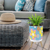 Midcentury Modern Retro Plant Pot with Wooden Legs - 70s Flower Power