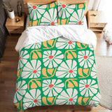 Retro 70s Bold Flowers Duvet Cover Set: Midcentury Floral Bedding