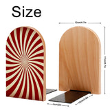 Size diagram of the Red Sunburst bookend: 12 cm wide, 17 cm high, base 10 by 5 cm
