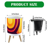 Retro 70s Scandi Style Plant Pot with Wooden Legs: Yellow Orange Red