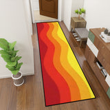 70s Orange Red Retro Runner Rug | Midcentury Style Floor Runners