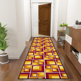 70s Pattern Retro Runner Rug – Midcentury Home Hallway Decor, Multi Sizes