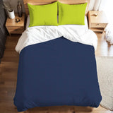 Chartreuse Green Indigo Duvet Cover Set: Full Size Microfiber Bedding