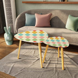 Triangle 60s Retro Tripod Nesting Table Set, Multicolor