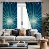 Retro Sunburst Blackout Curtains: Mid-Century Modern Thermal Panels