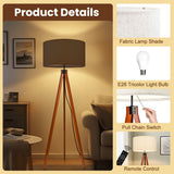 Nordic Retro Tripod Floor Lamp, Mokka Brown Shade