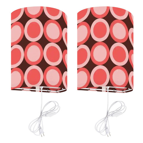 70s Retro Wall Sconces Set – Smart LED, Pink Brown Geometric Circles