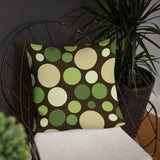 60s 70s RETRO POLKA DOTS Pillow Midcentury Design Brown Green Beige White - retro pillow
