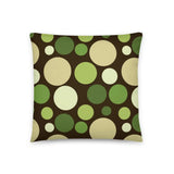 60s 70s RETRO POLKA DOTS Pillow Midcentury Design Brown Green Beige White - retro pillow