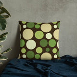 60s 70s RETRO POLKA DOTS Pillow Midcentury Design Brown Green Beige White - retro pillow