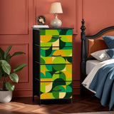60s 70s Vintage Retro Dresser: Green Orange Black Midcentury Modern - One Size - retro dresser