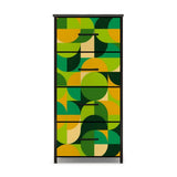60s 70s Vintage Retro Dresser: Green Orange Black Midcentury Modern - One Size - retro dresser