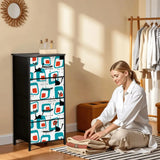 60s Atomic Cat Retro Dresser: Midcentury Modern Fabric Storage Cabinet - One Size - retro dresser