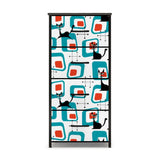 60s Atomic Cat Retro Dresser: Midcentury Modern Fabric Storage Cabinet - One Size - retro dresser
