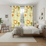 60s Atomic Pattern Grommet Blackout Panels: Midcentury Modern Curtains - retro ads