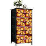 60s Atomic Retro Dresser: Midcentury Modern Steel Frame Fabric Storage Cabinet - One Size - retro dresser