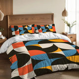 60s Colorful Retro Pattern Duvet Cover Set: Full Double Size Bedding - One Size - retro bedding