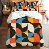 60s Colorful Retro Pattern Duvet Cover Set: Full Double Size Bedding - One Size - retro bedding