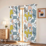 60s Floral Leaf Retro Comforter Set: Queen Size Microfiber Bedding - One Size - retro bedding