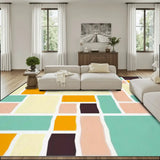 60s Inspired Pastel Colors Area Rug 12x9 ft – Large Retro Non-Slip Floor Rug - 144’’x108’’ - Rugs & Mats