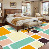 60s Inspired Pastel Colors Area Rug 12x9 ft – Large Retro Non-Slip Floor Rug - Rugs & Mats