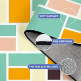 60s Inspired Pastel Colors Area Rug 12x9 ft – Large Retro Non-Slip Floor Rug - Rugs & Mats