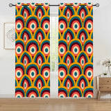 60s Midcentury Modern Grommet Curtains: Retro Blackout Drapes - 50’’x84’’x2pcs - retro curtains