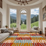 60s Midcentury Retro Area Rug 12x9 ft – Large Retro Non-Slip Carpet - retro rug