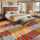 60s Midcentury Retro Area Rug 12x9 ft – Large Retro Non-Slip Carpet - retro rug