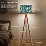 60s Midcentury Retro Floor Lamp – Atomic Design Linen Shade Wooden Tripod Base - retro floor lamps