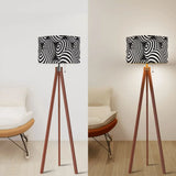 60s Op-Art Black White Retro Tripod Floor Lamp - Scandi Nordic Light - retro floor lamps