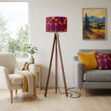 60s Psychedelic Retro Tripod Floor Lamp - Geometric Punchy Colors - retro floor lamps