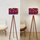 60s Psychedelic Retro Tripod Floor Lamp - Geometric Punchy Colors - retro floor lamps