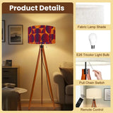 60s Psychedelic Retro Tripod Floor Lamp - Geometric Punchy Colors - retro floor lamps