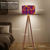 60s Psychedelic Retro Tripod Floor Lamp - Geometric Punchy Colors - retro floor lamps