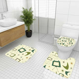 60s Retro Atomic Bathroom Rugs Set | Midcentury Modern Bathroom Decor - One Size - retro bathroom