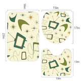 60s Retro Atomic Bathroom Rugs Set | Midcentury Modern Bathroom Decor - One Size - retro bathroom