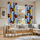 60s Retro Design Grommet Curtains: Midcentury Modern Blackout Panels - retro curtains