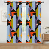 60s Retro Design Grommet Curtains: Midcentury Modern Blackout Panels - 50’’x84’’x2pcs - retro curtains