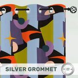 60s Retro Design Grommet Curtains: Midcentury Modern Blackout Panels - retro curtains
