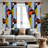 60s Retro Design Grommet Curtains: Midcentury Modern Blackout Panels - retro curtains
