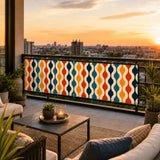 60s Retro Garden Privacy Screen – Waterproof Patio & Railing Cover - Retro Privacy Screen