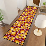 60s Retro Geometric Area Rug 12x9 ft – Large Midcentury Non-Slip Carpet - retro rug