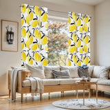 60s Retro Lemon Blackout Curtains: Mediterranean Midcentury Modern Drapes - retro curtains