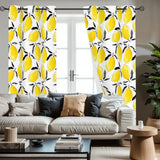 60s Retro Lemon Blackout Curtains: Mediterranean Midcentury Modern Drapes - retro curtains